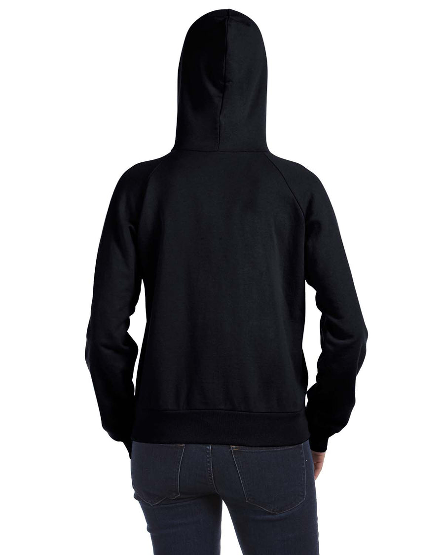 Women's Fleece Full-Zip Raglan Hoodie - Black
