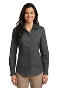 Women's Long Sleeve Carefree Poplin Shirt - Graphite