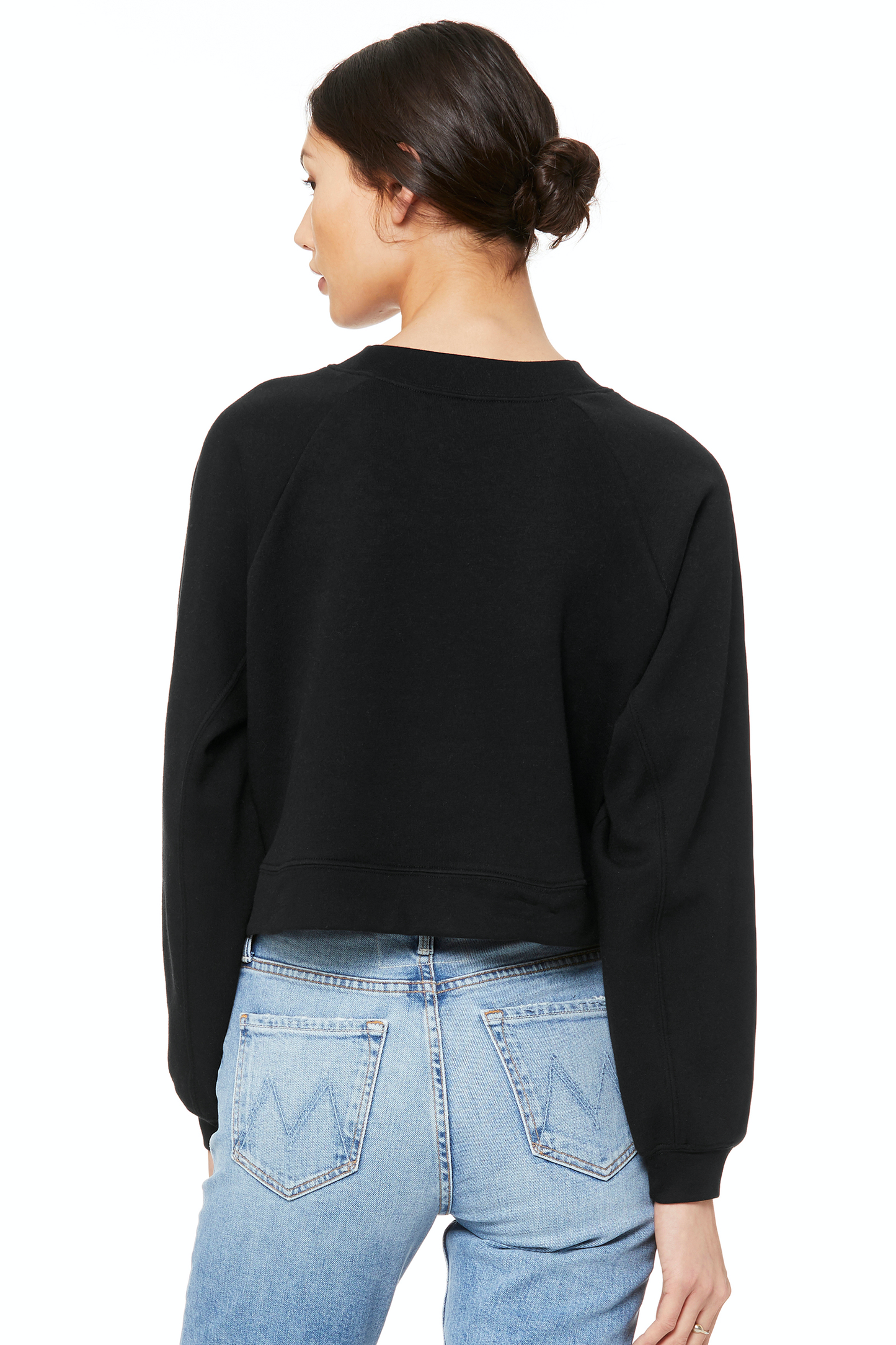 Women's Raglan Pullover Fleece - Black