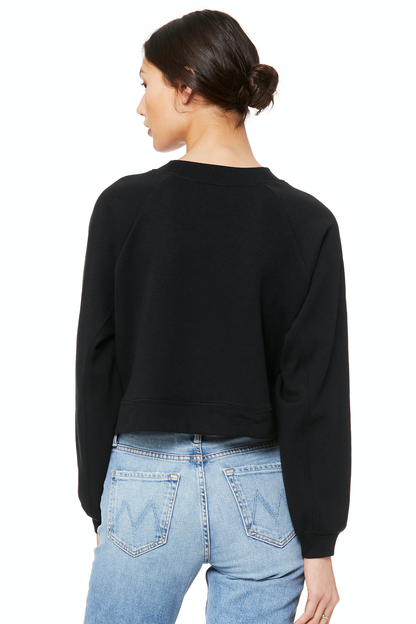 Women's Raglan Pullover Fleece - Black