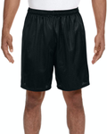 Unisex Seven Inch Inseam Mesh Short - Black