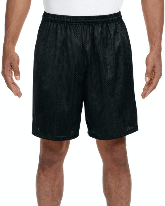 Unisex Seven Inch Inseam Mesh Short - Black