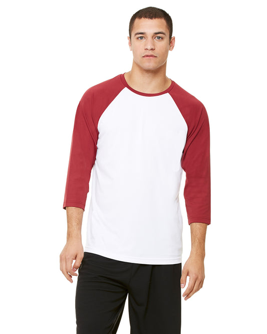 Unisex Baseball T-Shirt - White / Sport Maroon