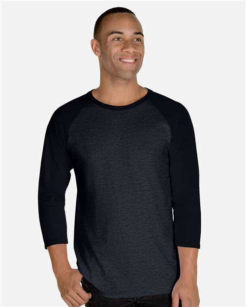 JERZEES 560RR Black Ink Heather/ Black Ink — on model front
