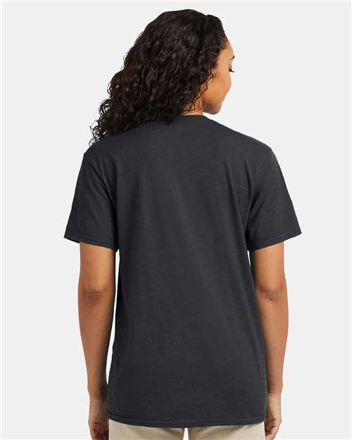 Hanes 4980 Charcoal Heather — on model back