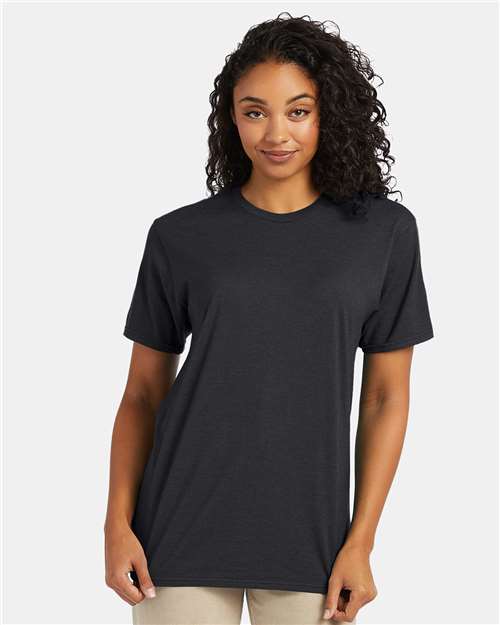 Hanes 4980 Charcoal Heather — on model front