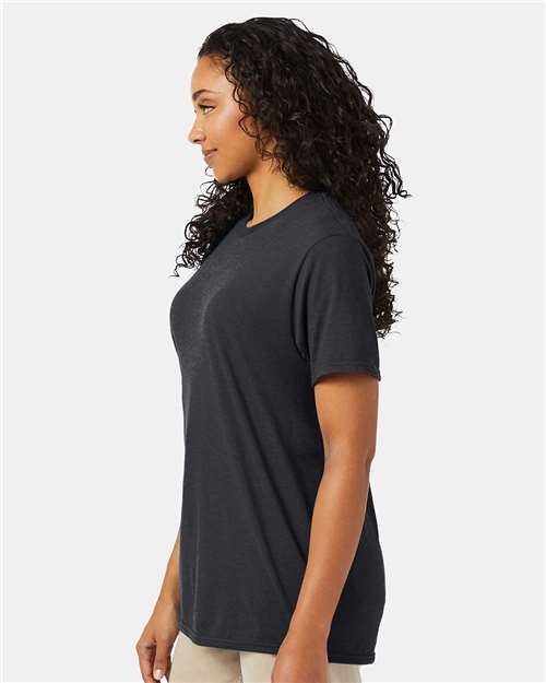 Hanes 4980 Charcoal Heather — on model side