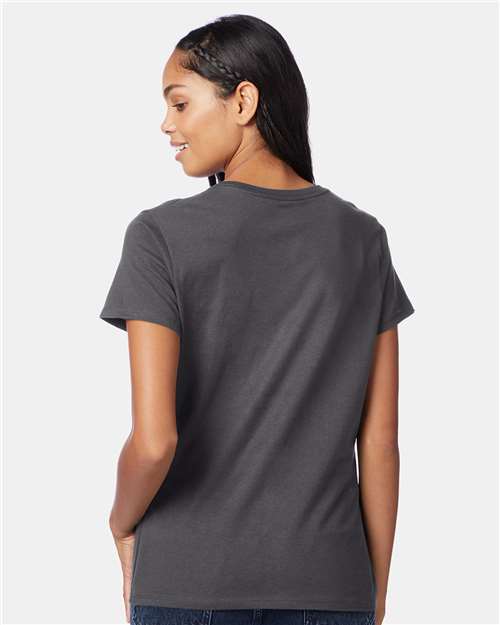 Hanes S04V Smoke Grey — on model back