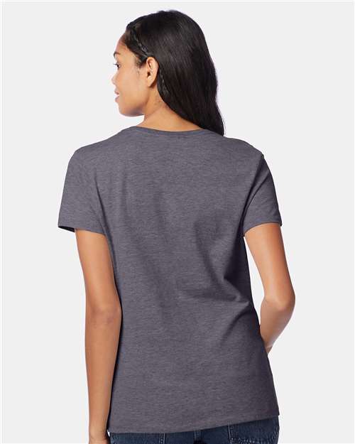Hanes S04V Charcoal Heather — on model back