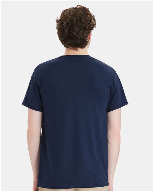 Hanes W110 Navy — on model back