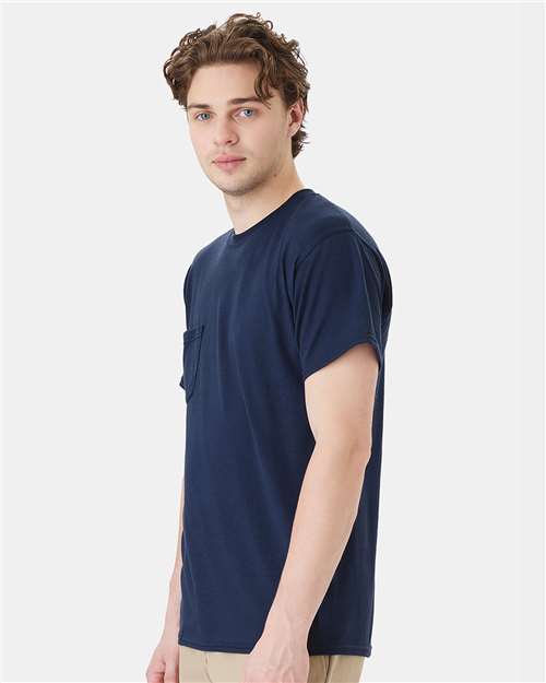 Hanes W110 Navy — on model side