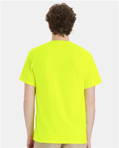 Hanes W110 Safety Green — on model back