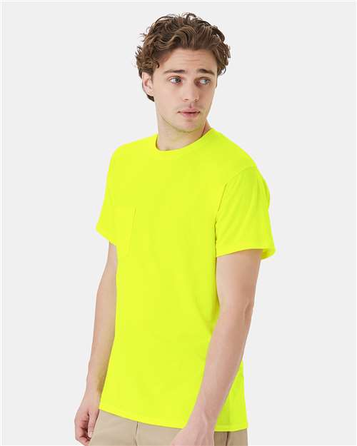 Hanes W110 Safety Green — on model side