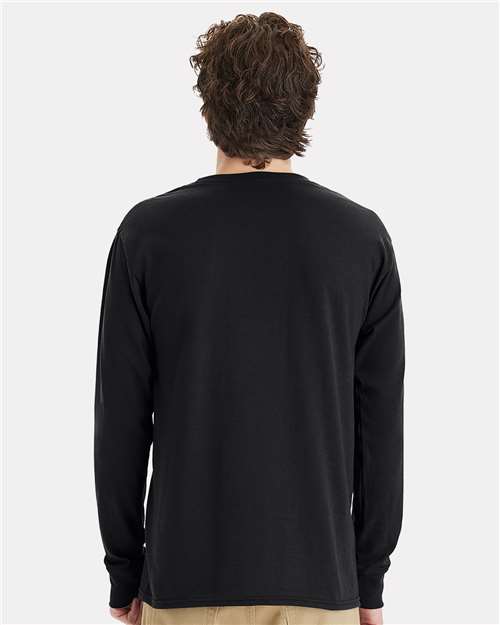 Hanes W120 Black — on model back