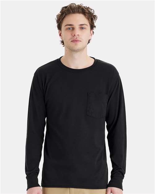 Hanes W120 Black — on model front