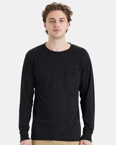 Hanes W120 Black — on model front