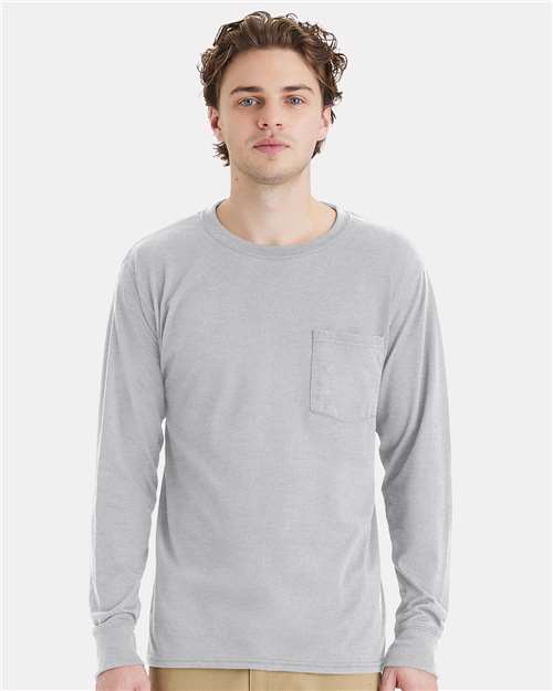 Hanes W120 Light Steel — on model front