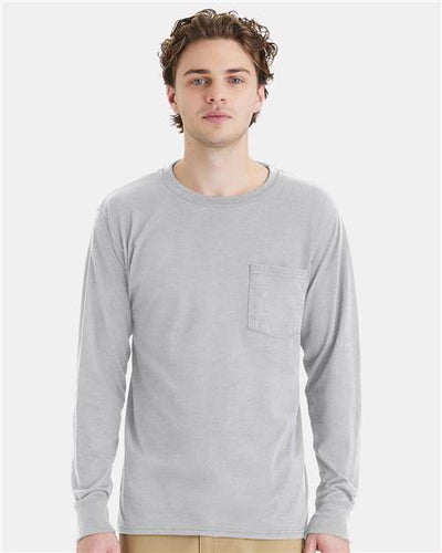 Hanes W120 Light Steel — on model front