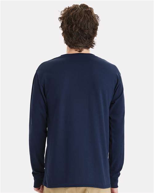 Hanes W120 Navy — on model back