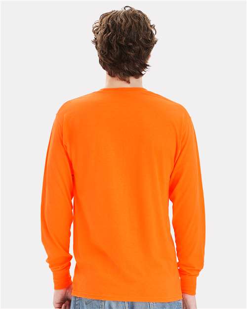 Hanes W120 Safety Orange — on model back