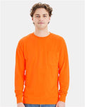 Hanes W120 Safety Orange — on model front