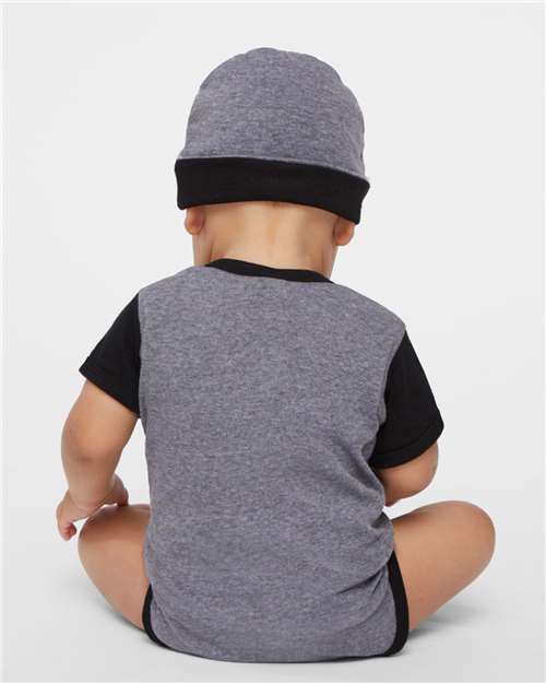 Rabbit Skins 4400 Granite Heather/ Black — on model back