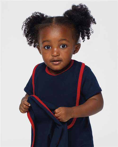 Rabbit Skins 1004 Navy/ Red — on model front