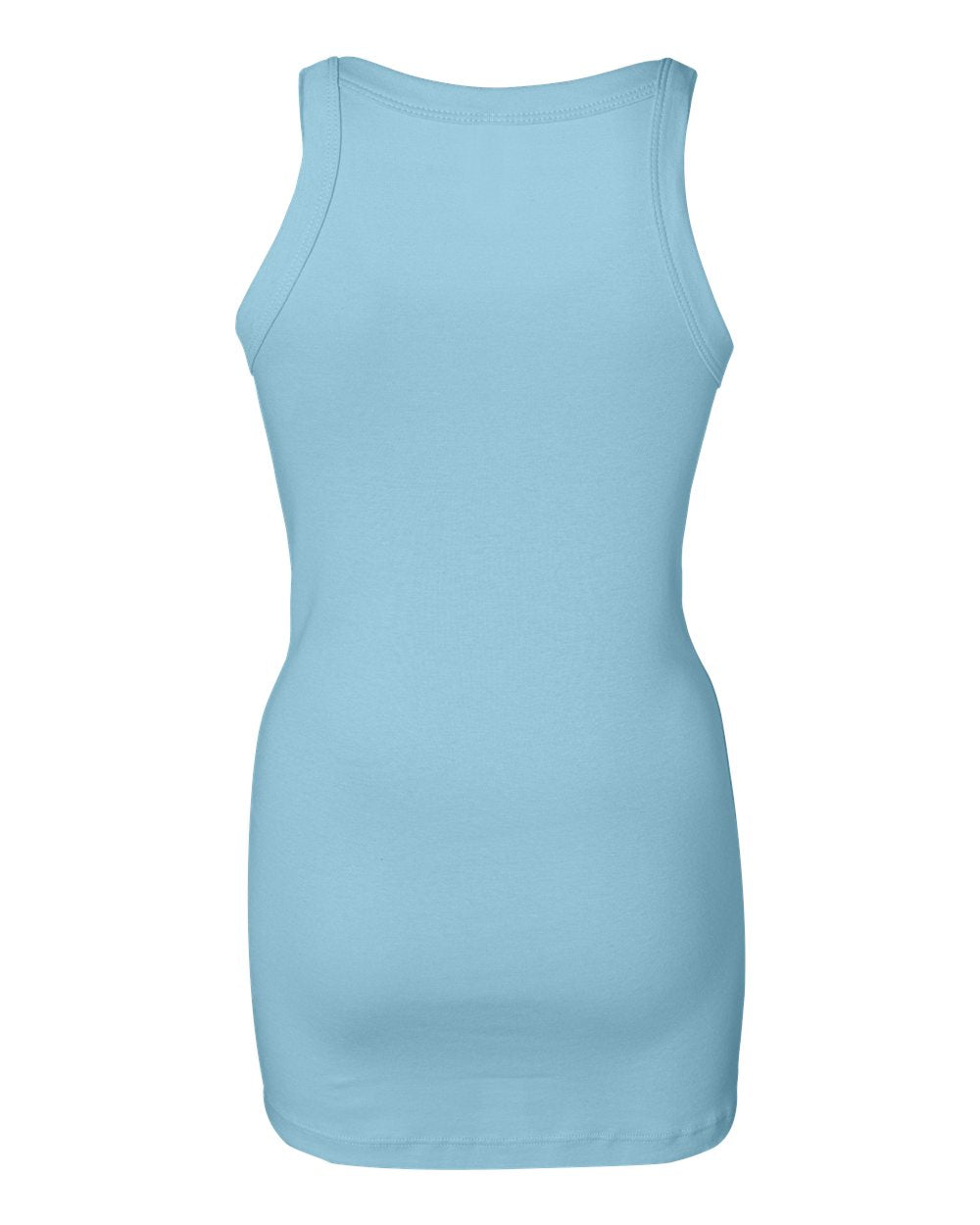 Women's Sheer Mini Rib Thin Strap Tank - Light Aqua