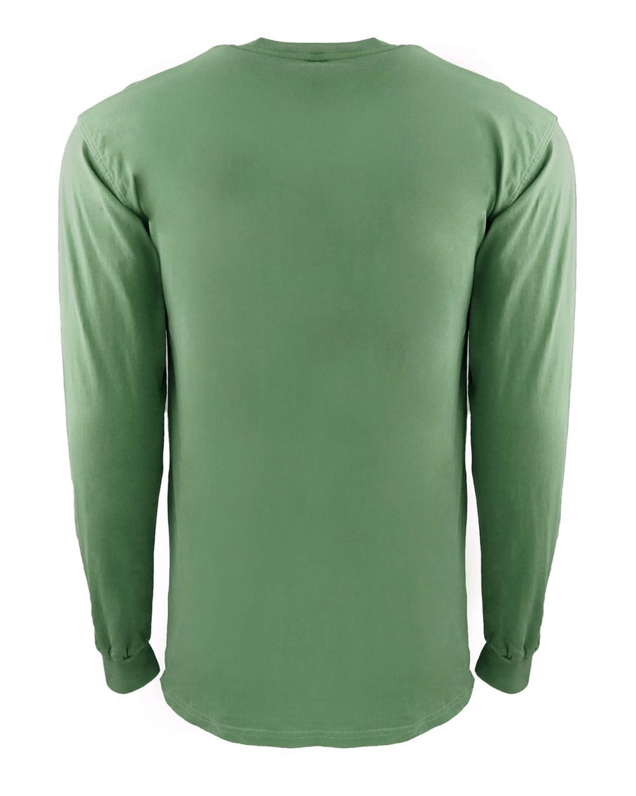 Unisex Inspired Dye Long-Sleeve Crew with Pocket - Clover