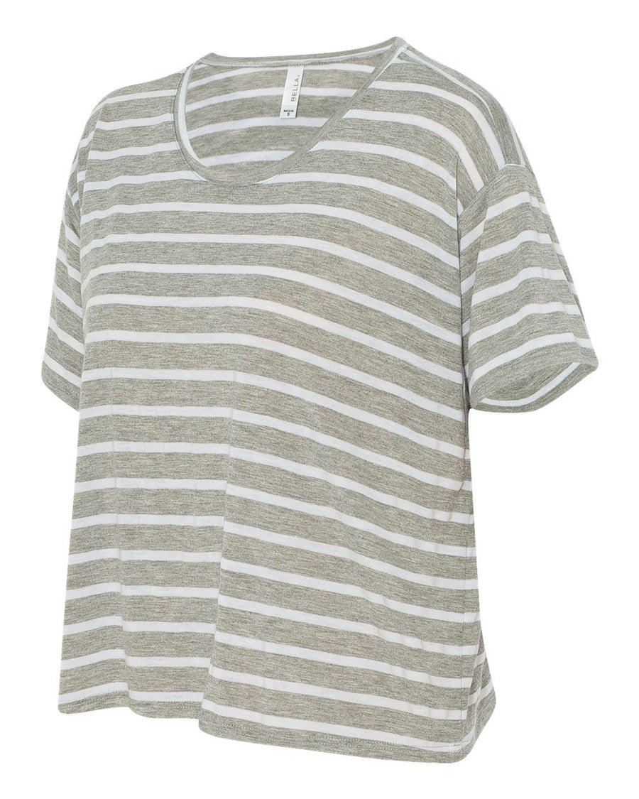 Women's Flowy Boxy T-Shirt - Heather Striped Athletic / White