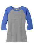 Women's Perfect Tri 3/4-Sleeve Raglan - Royal Fr / Gray Fr