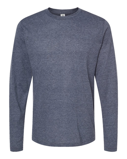 Unisex Poly-Rich Long Sleeve Tee - Heather Navy