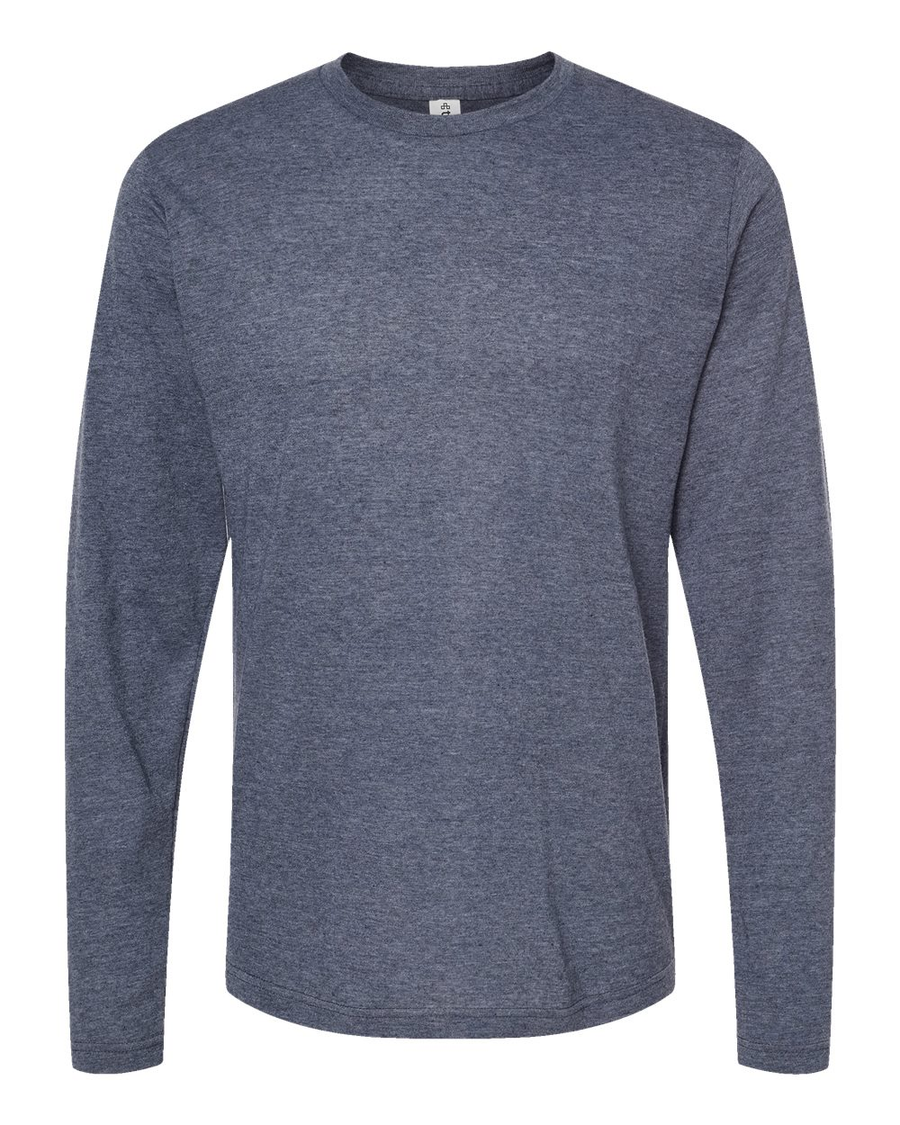 Unisex Poly-Rich Long Sleeve Tee - Heather Navy