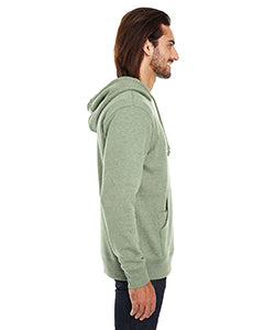 Unisex Triblend French Terry Hoodie - Army Heather