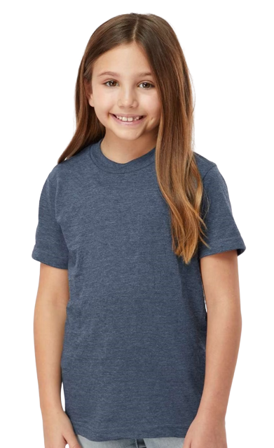 Youth Fine Jersey T-Shirt - Heather Denim