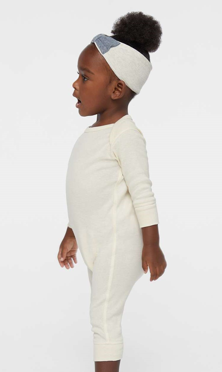 Infant Long-Sleeve Baby Rib Coverall - Natural