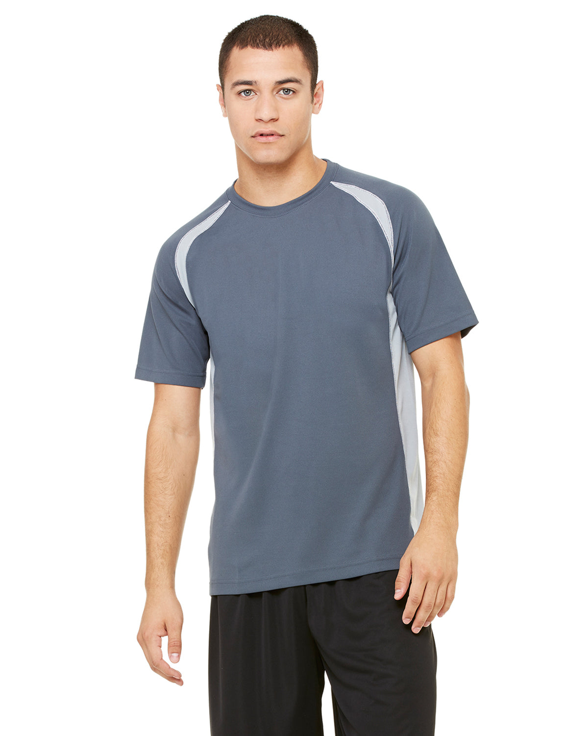 Unisex Colorblocked Short-Sleeve T-Shirt - Slate / Gray / White