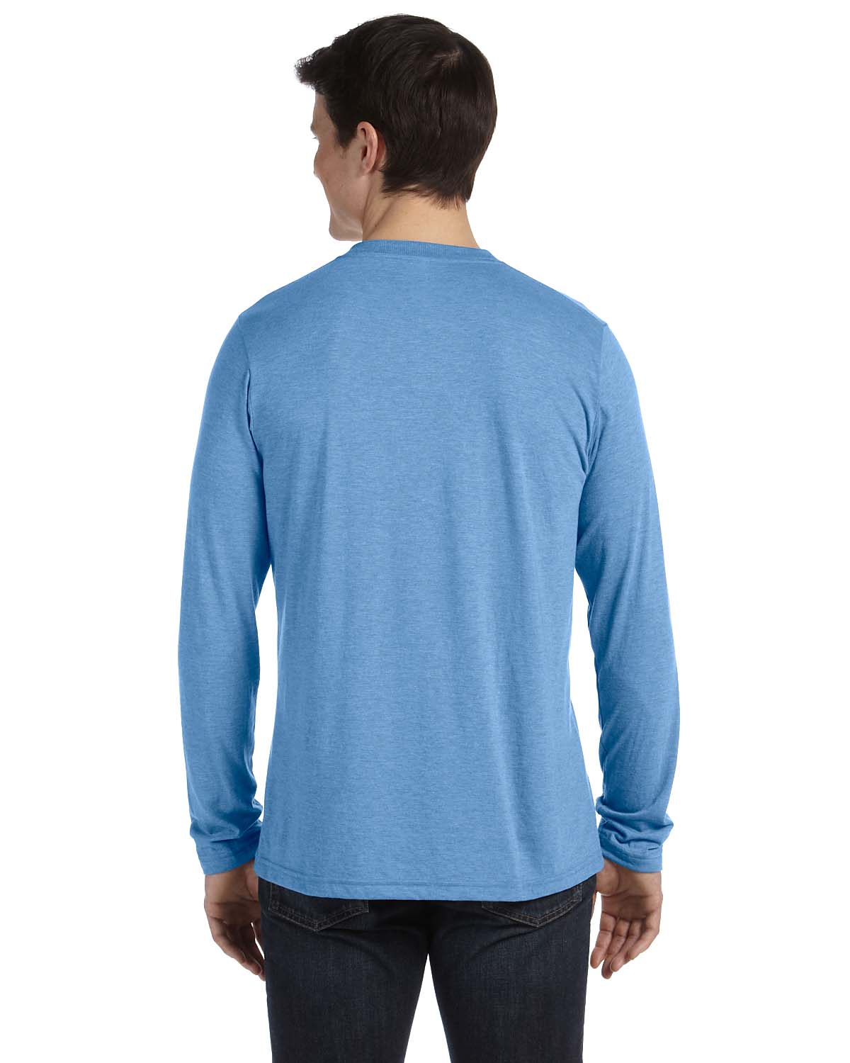 Unisex Jersey Long-Sleeve V-Neck T-Shirt - Blue Triblend