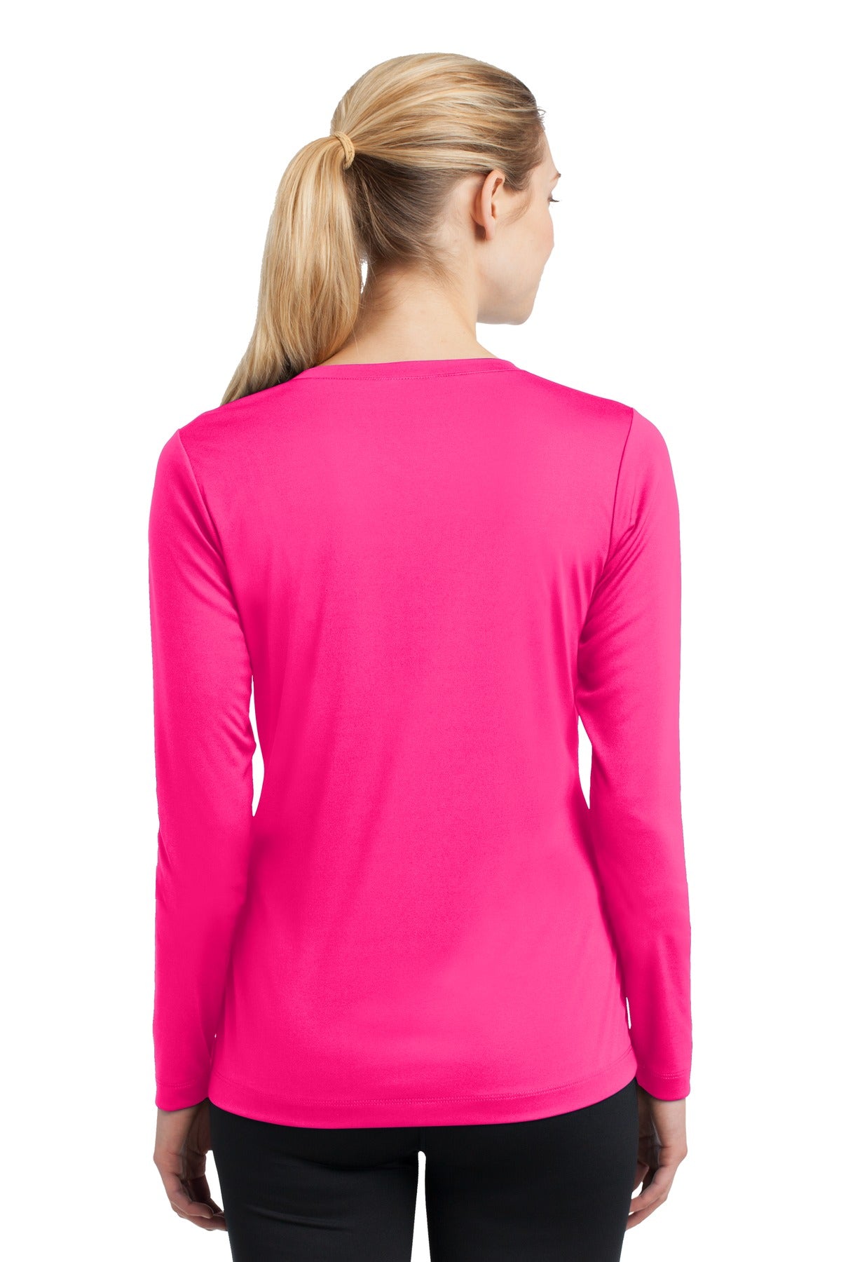 Women's Long Sleeve PosiCharge Competitor V-Neck Tee - Neon Pink