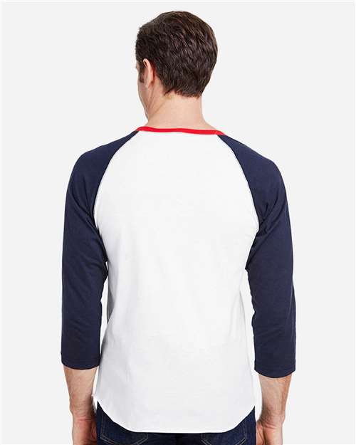 LAT 6930 White/ Navy/ Red — on model back