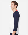 LAT 6930 White/ Navy/ Red — on model side