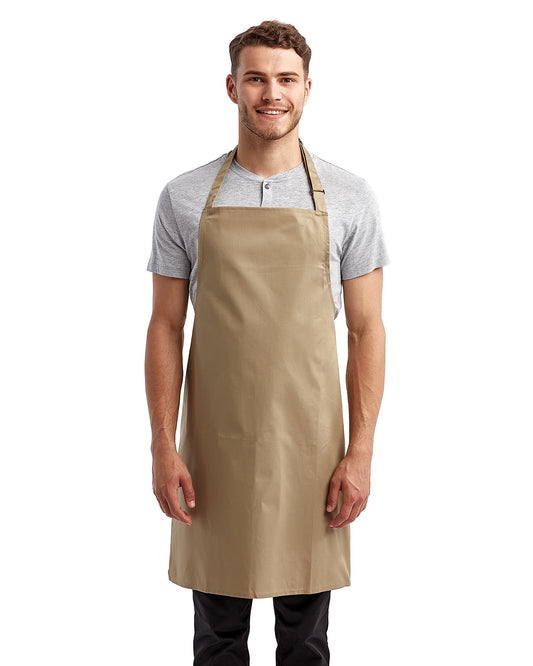 Unisex Recycled Bib Apron - Khaki