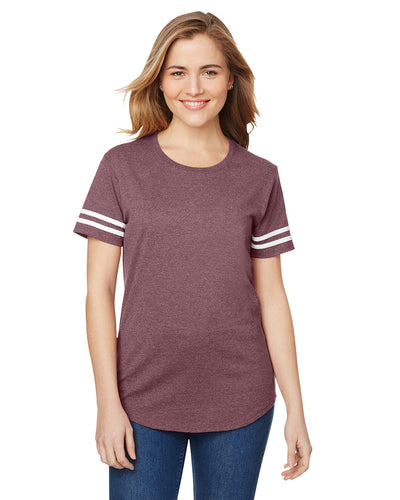 Heavy Cotton™ Women's Victory T-Shirt - Heather Maroon / White