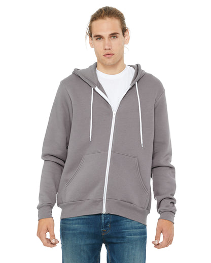 Unisex Poly-Cotton Sponge Fleece Full-Zip Hoodie - Storm
