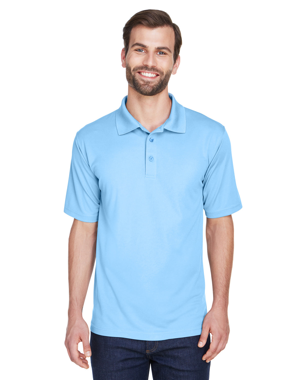 Men's Cool & Dry Mesh Piqué Polo - Columbia Blue