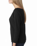 Women's French Terry 3/4-Sleeve Raglan - Black