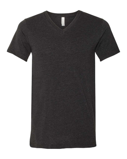 Unisex Jersey Short-Sleeve V-Neck T-Shirt - Heather Black