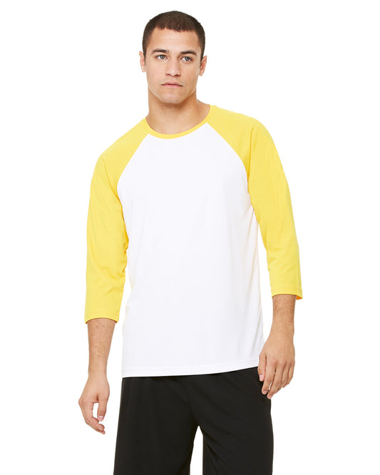 Unisex Baseball T-Shirt - White / Sport Athletic Gold
