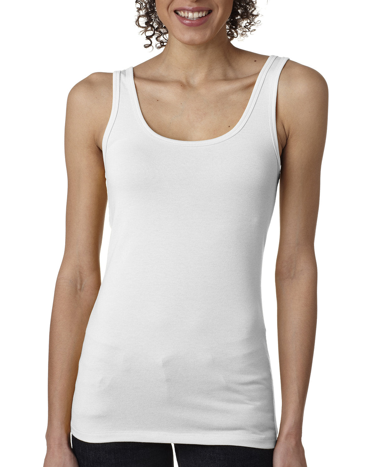 Women's Spandex Jersey Tank - White