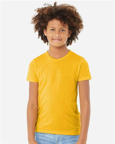 BELLA + CANVAS 3413Y Yellow Gold Triblend — on model front